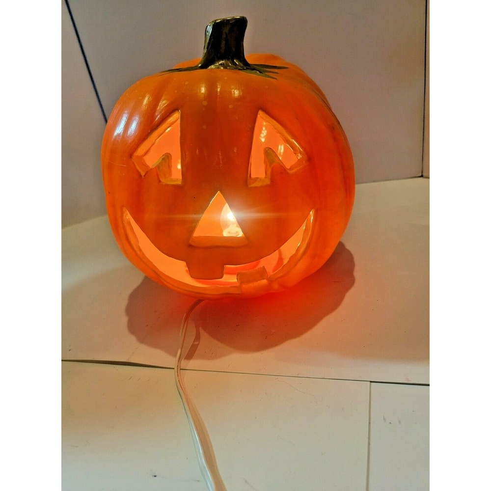 Vtg Easter Unlimited Jack-O-Lantern Light Up On/Off 11 Inches tall Lightweight